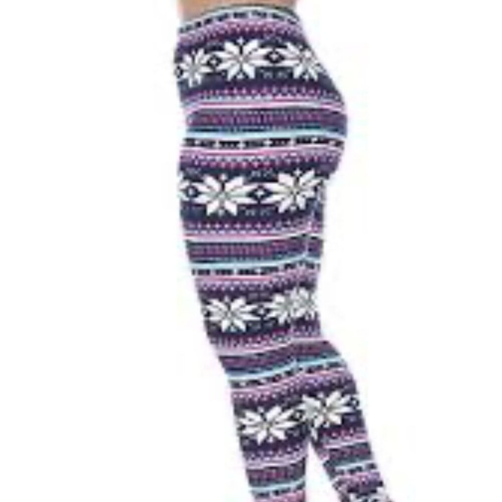 White Mark Womens One Size Polyester/Spandex Aztec Print Leggings - Multicolor
